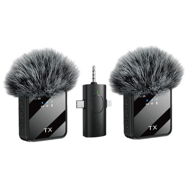 Dual Wireless Lavalier Microphone System - Professional Noise Reduction for Smartphones