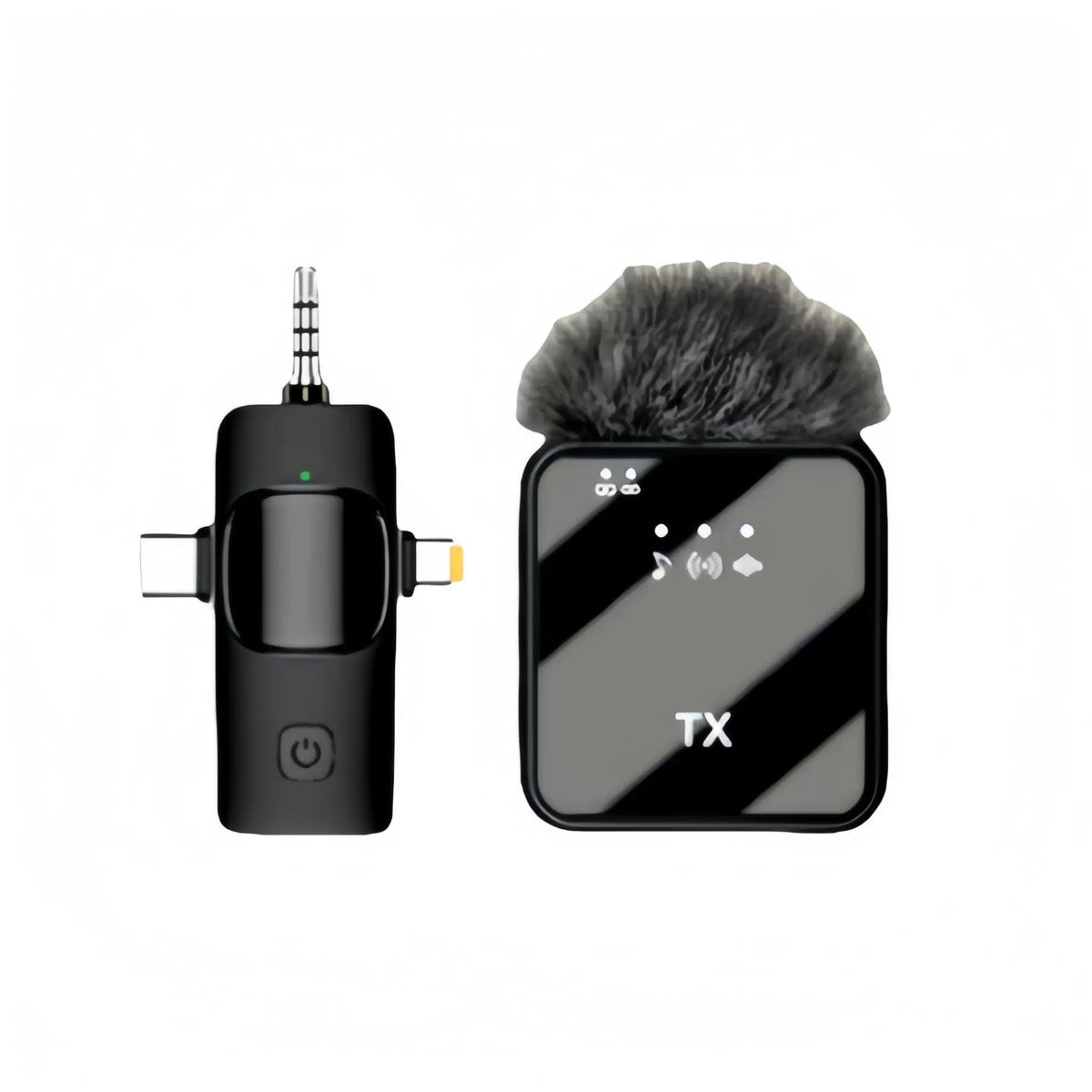 Dual Wireless Lavalier Microphone System - Professional Noise Reduction for Smartphones
