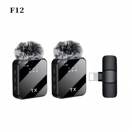 Dual Wireless Lavalier Microphone System - Professional Noise Reduction for Smartphones