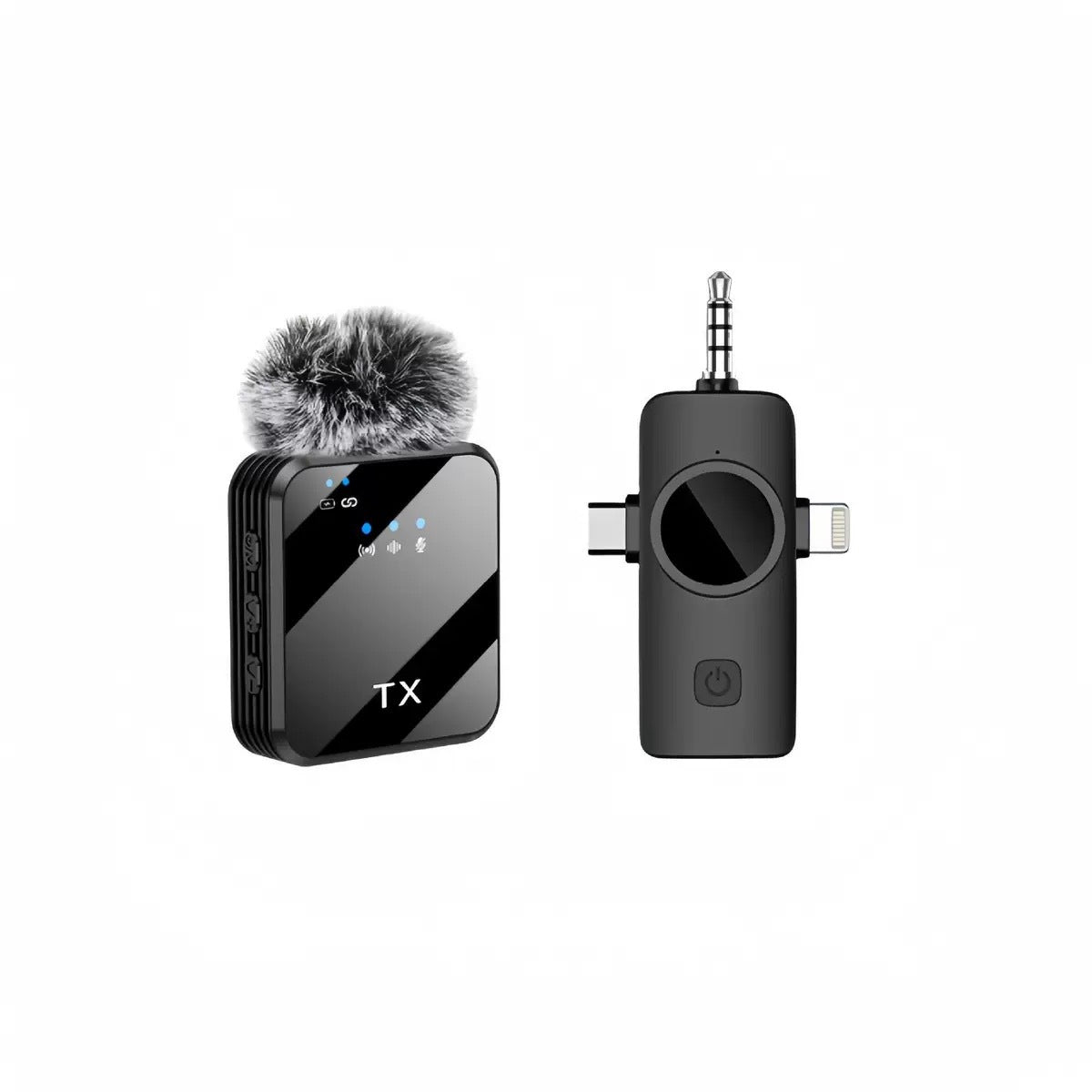 Dual Wireless Lavalier Microphone System - Professional Noise Reduction for Smartphones