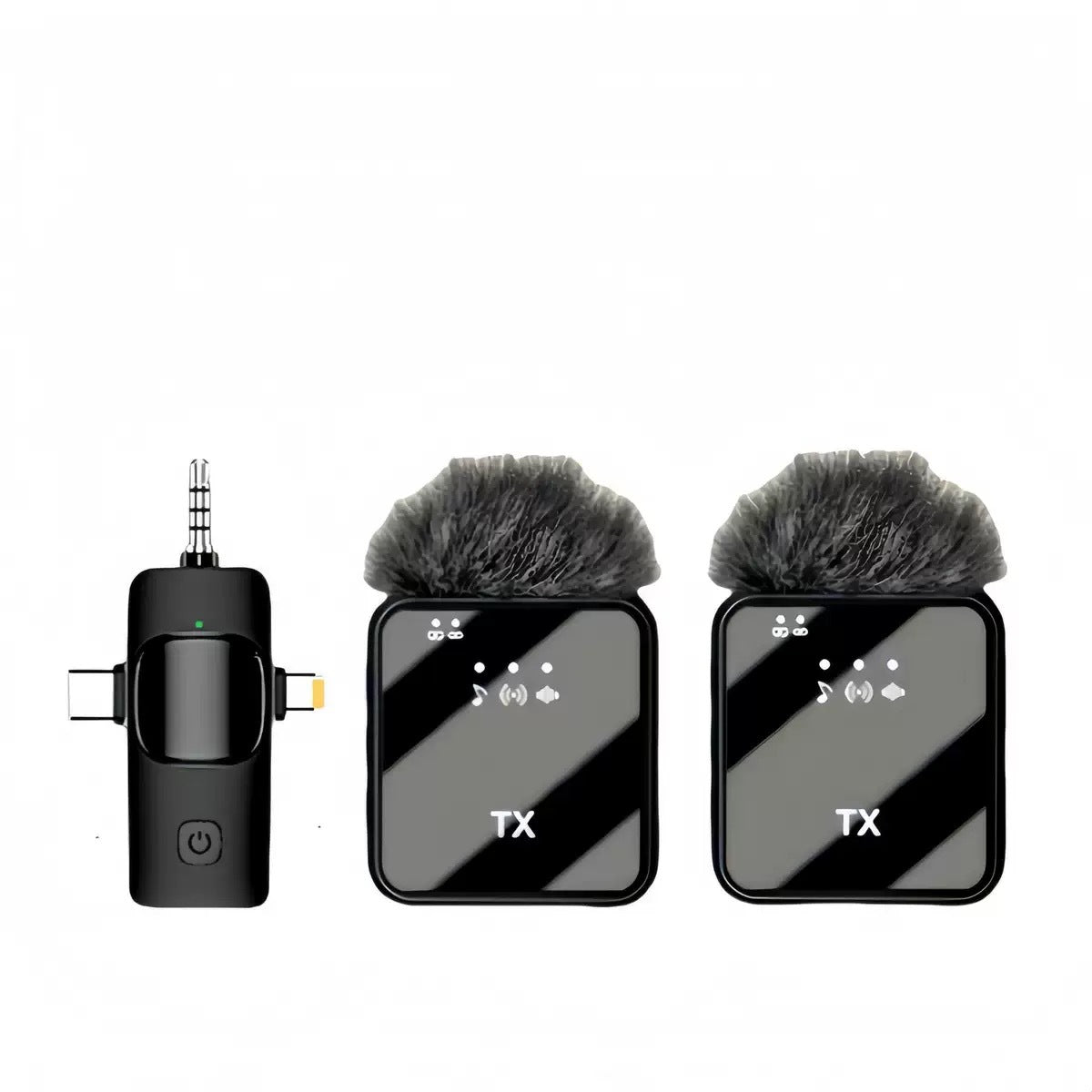 Dual Wireless Lavalier Microphone System - Professional Noise Reduction for Smartphones