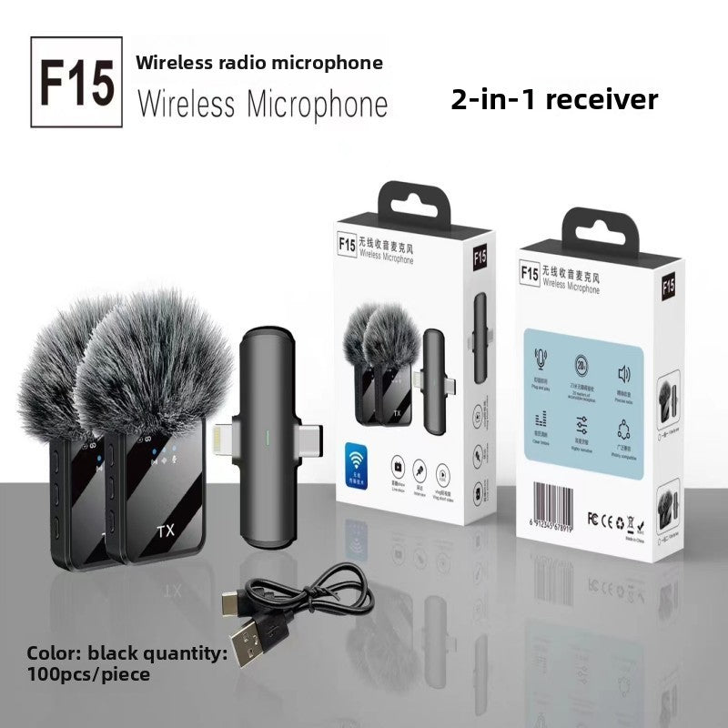 Dual Wireless Lavalier Microphone System - Professional Noise Reduction for Smartphones