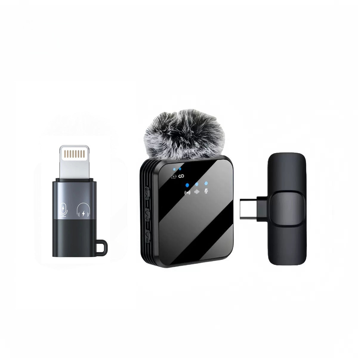 Dual Wireless Lavalier Microphone System - Professional Noise Reduction for Smartphones