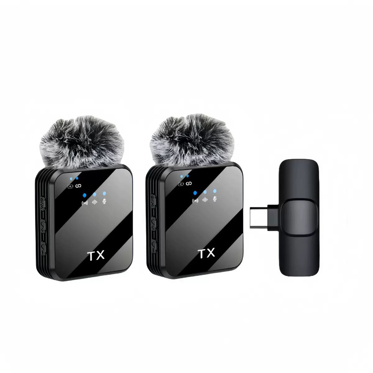 Dual Wireless Lavalier Microphone System - Professional Noise Reduction for Smartphones