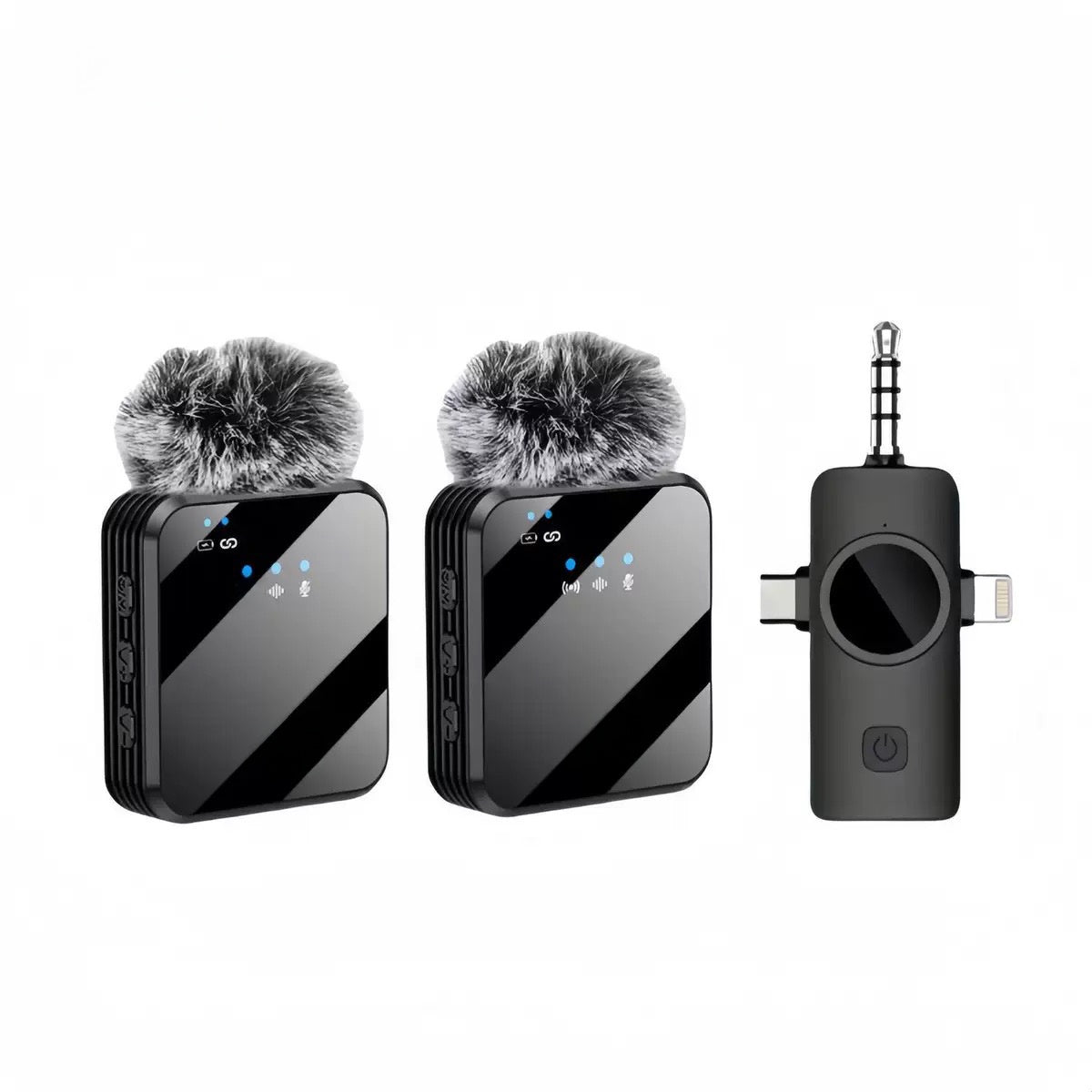 Dual Wireless Lavalier Microphone System - Professional Noise Reduction for Smartphones